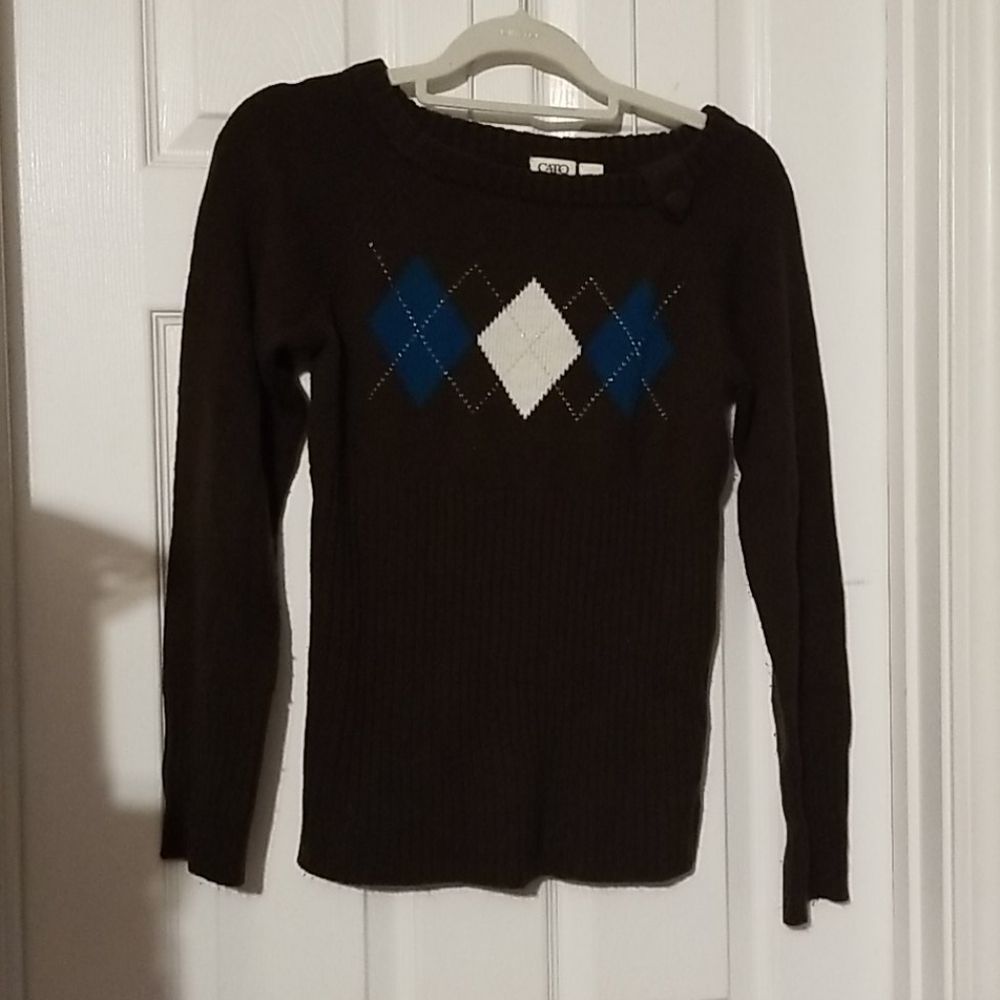 Cato size Small all brown with blue and white